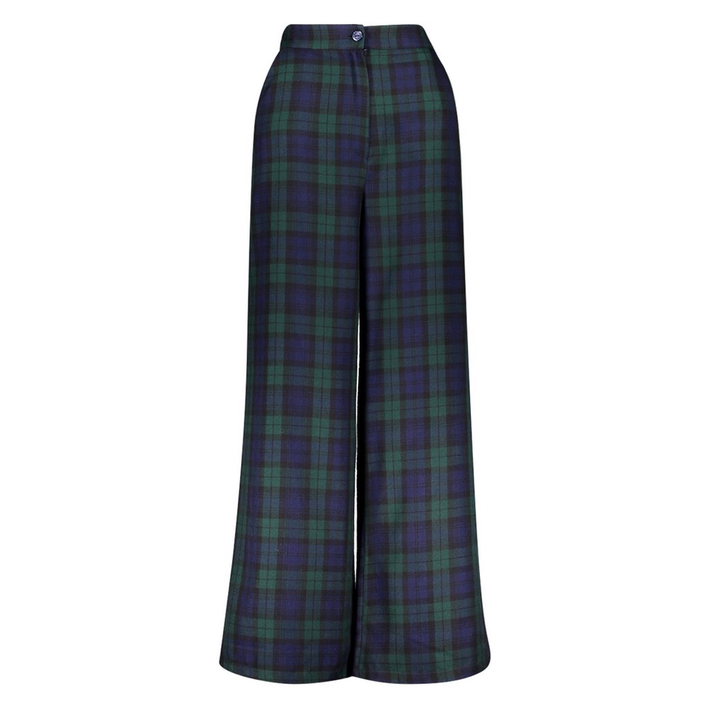 COPY - Boohoo Flare Plaid Print Pants
